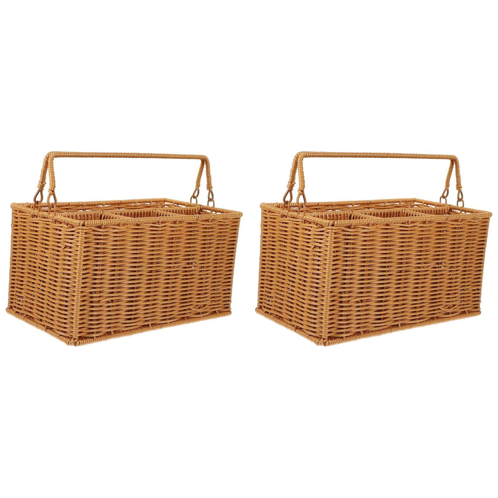 Panier de rangement pour couverts tissés lot de 2 organisateurs d'ustensiles argenterie