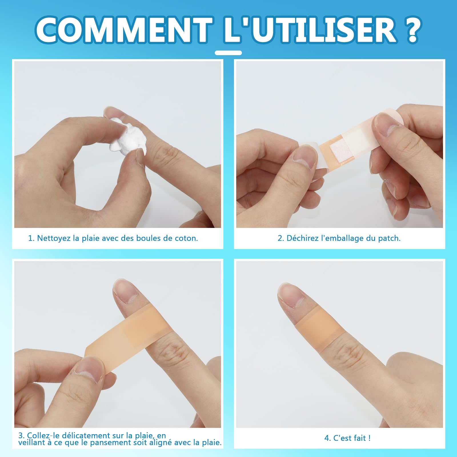 Lot de 1500 Pansements Adhésifs Individuels 7,5 x 1,8 cm