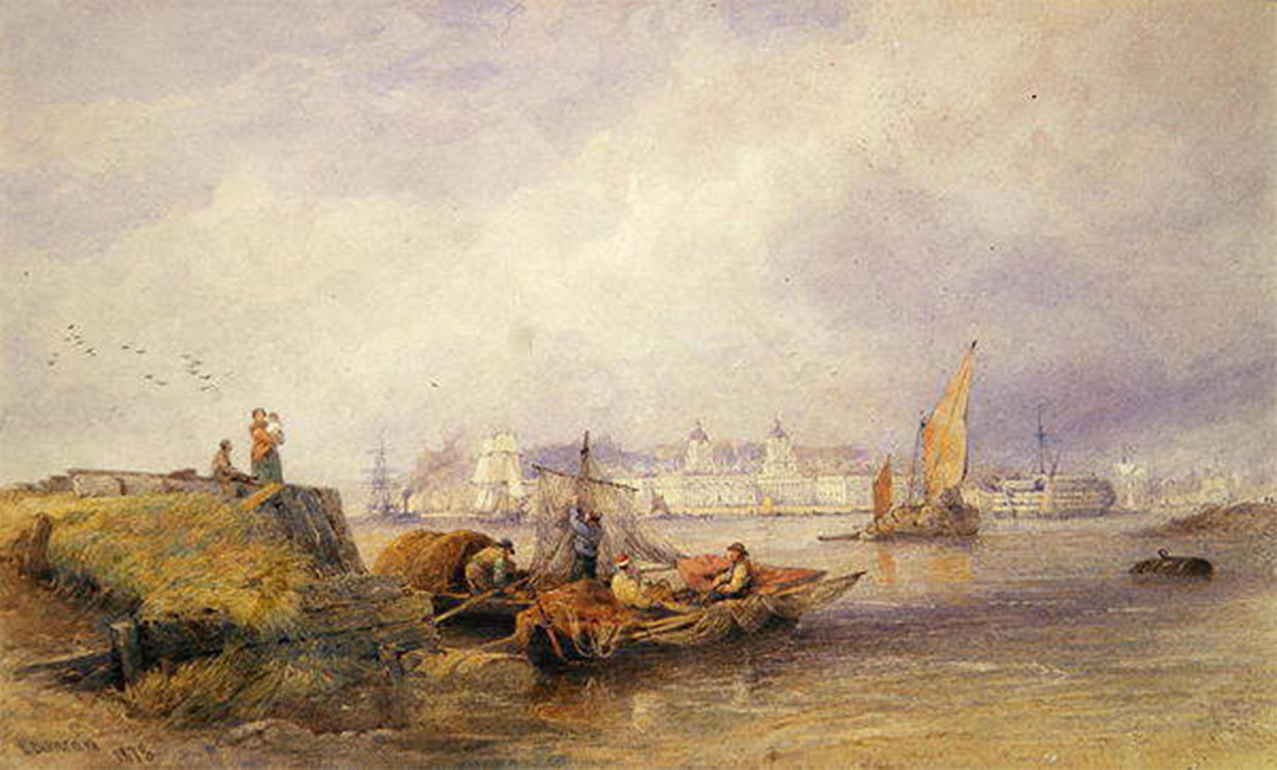 POSTERIIk Famous Print Pop Art Wall Art Graffiti Greenwich Hospital on the Thames by Famous painting Art Prints for Home Decor 60x90cm