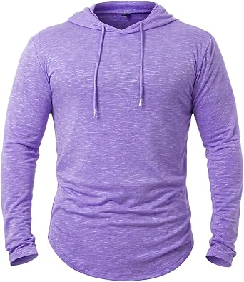 MANSDOUR Mens Athletic Hooded Shirts Long Sleeve Workout Sport Hoodie Casual Running T Shirt Quick Dry Pullover Top