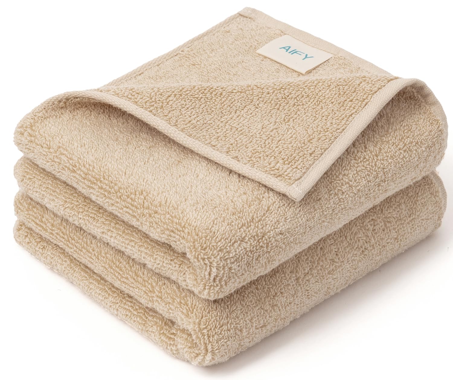 AIFY City Towels, Face Towels, Set of 2, Thick, Fluffy, Quick Drying, Absorbent, Durable, Cotton, Hotel Specifications, Antibacterial, Odor Resistant, Plain, Skin Friendly, Salon, New Life, Gift, 13.4