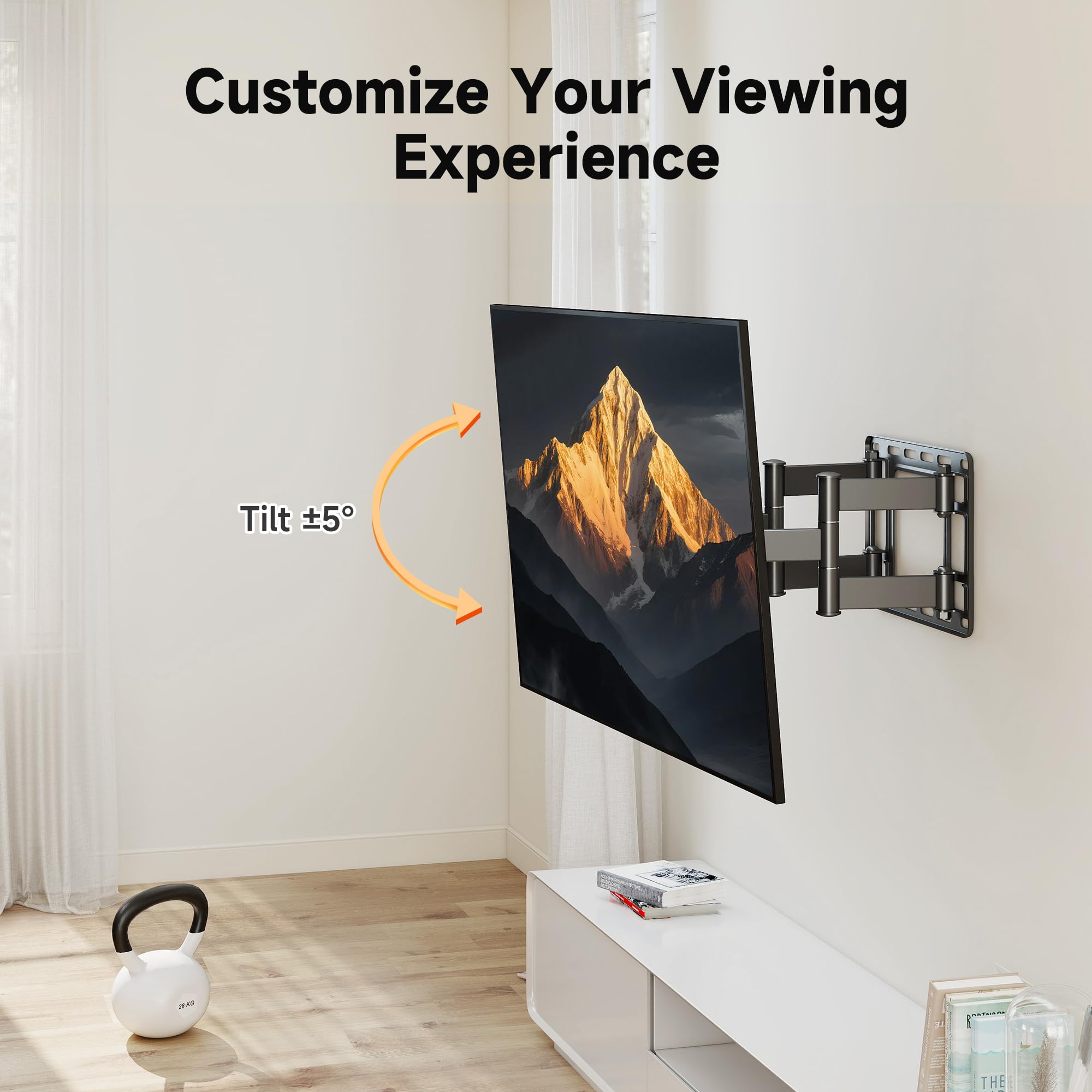XINLEI MAUS02LITE MAUS02LITE - Supporto da parete per TV da 32-65 pollici, orientabile e inclinabile, con 6 bracci articolati, VESA max 400 x 400 mm, capacità massima 40 kg, compatibile con montanti