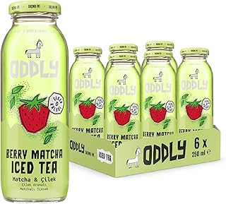 Oddly Berry Matcha Matcha Çilek Cam 250 ml x 6 Adet - 0 Şeker ve 0 Kalori 250 ml x 6 Adet 