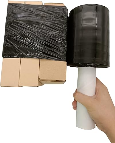 Miniatura 1 de Rollo de envoltura elástica de 5 x 1000 pies, rollo de plástico para envolver envíos en movimiento, envoltura de embalaje retráctil negra de