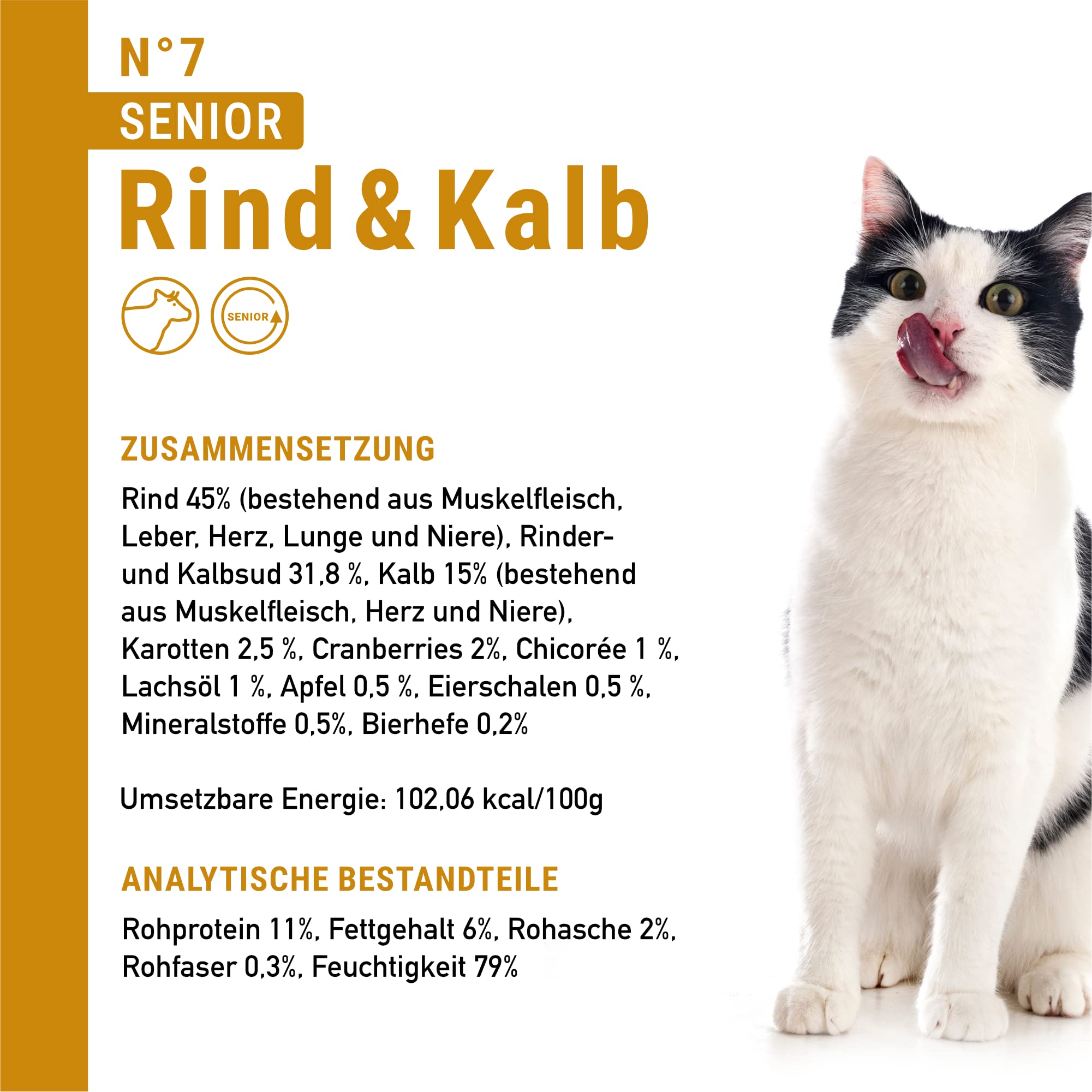 catz finefood Senior Collection mokra karma dla kotów – mokra karma premium dla Twojego starszego kota – bez zbóż, bez cukru, wysoka zawartość mięsa, witaminy i minerały (puszka 6 x 200 g)