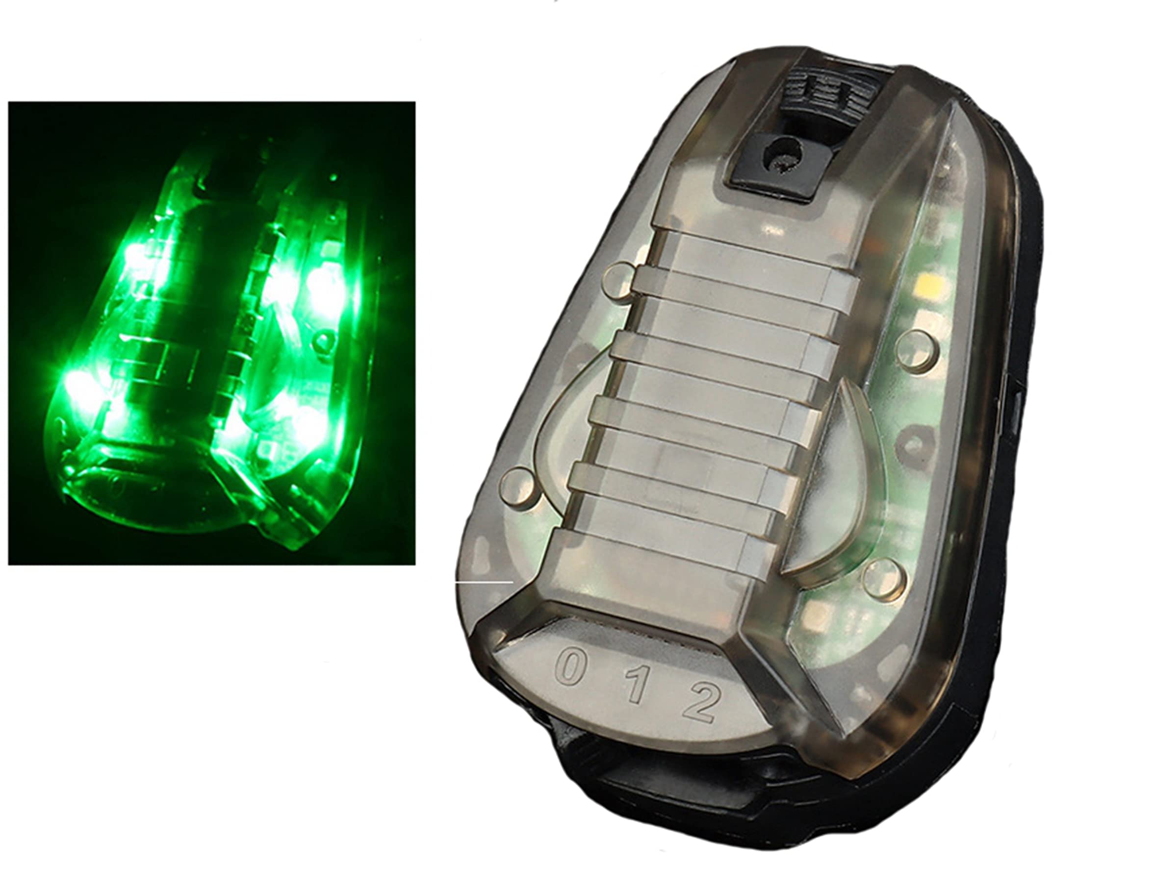 Lampe tactique étanche pour casque d'airsoft vert rouge stroboscopique