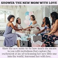 Vista 5 de AmandaCreation - Invitaciones florales de peonía morada para baby shower para gemelos, 20 tarjetas de relleno de 5 x 7 pulgadas con veinte sobres