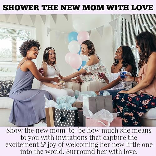 Miniatura 5 de AmandaCreation - Invitaciones florales para baby shower, 20 tarjetas de relleno de 5 x 7 pulgadas con veinte sobres blancos