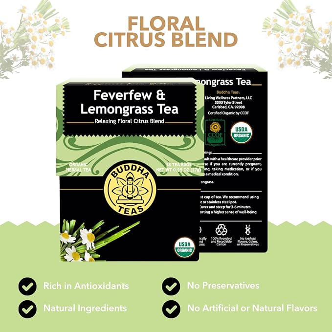 Té de Hierbas Orgánico 18 Saquitos para Equilibrio Cognitivo miniatura 3