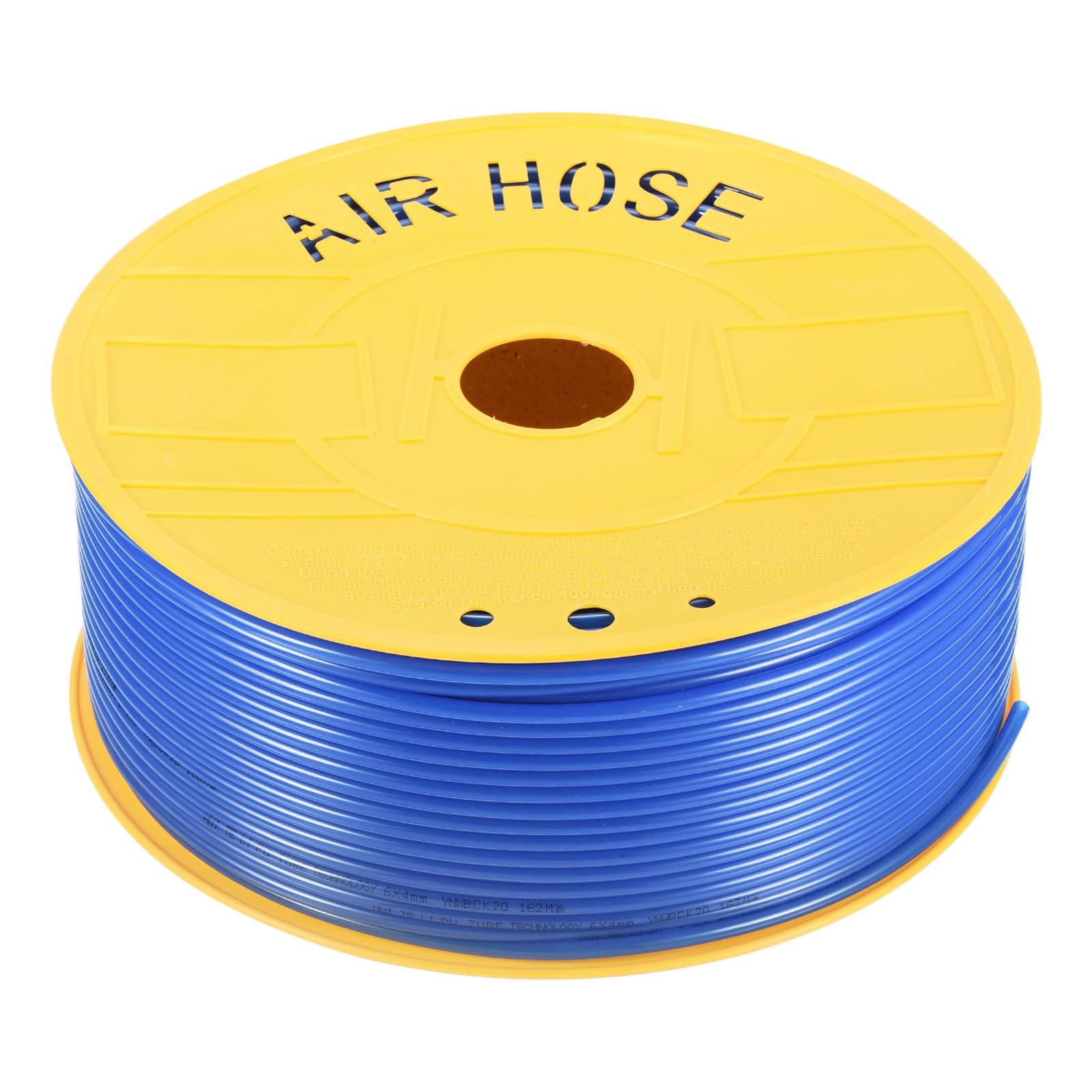 Rebower Pneumatic Tubing Pipe,6mm x 4mm Blue PU Polyurethane Tube,541.3FT 165M,PU Air Line Tubing Hose Tubes for Air Compressor,Fluid Transfer,Air Brake