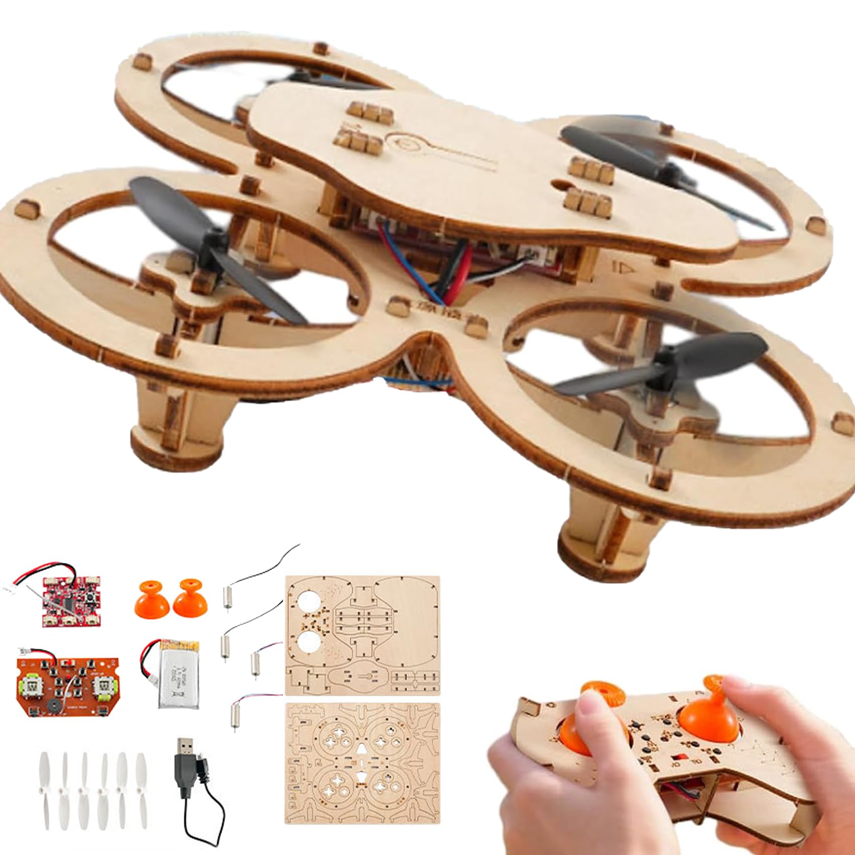 Amazon.com: DIY Wooden Drone Building Kit, Wooden Drone Model Kit