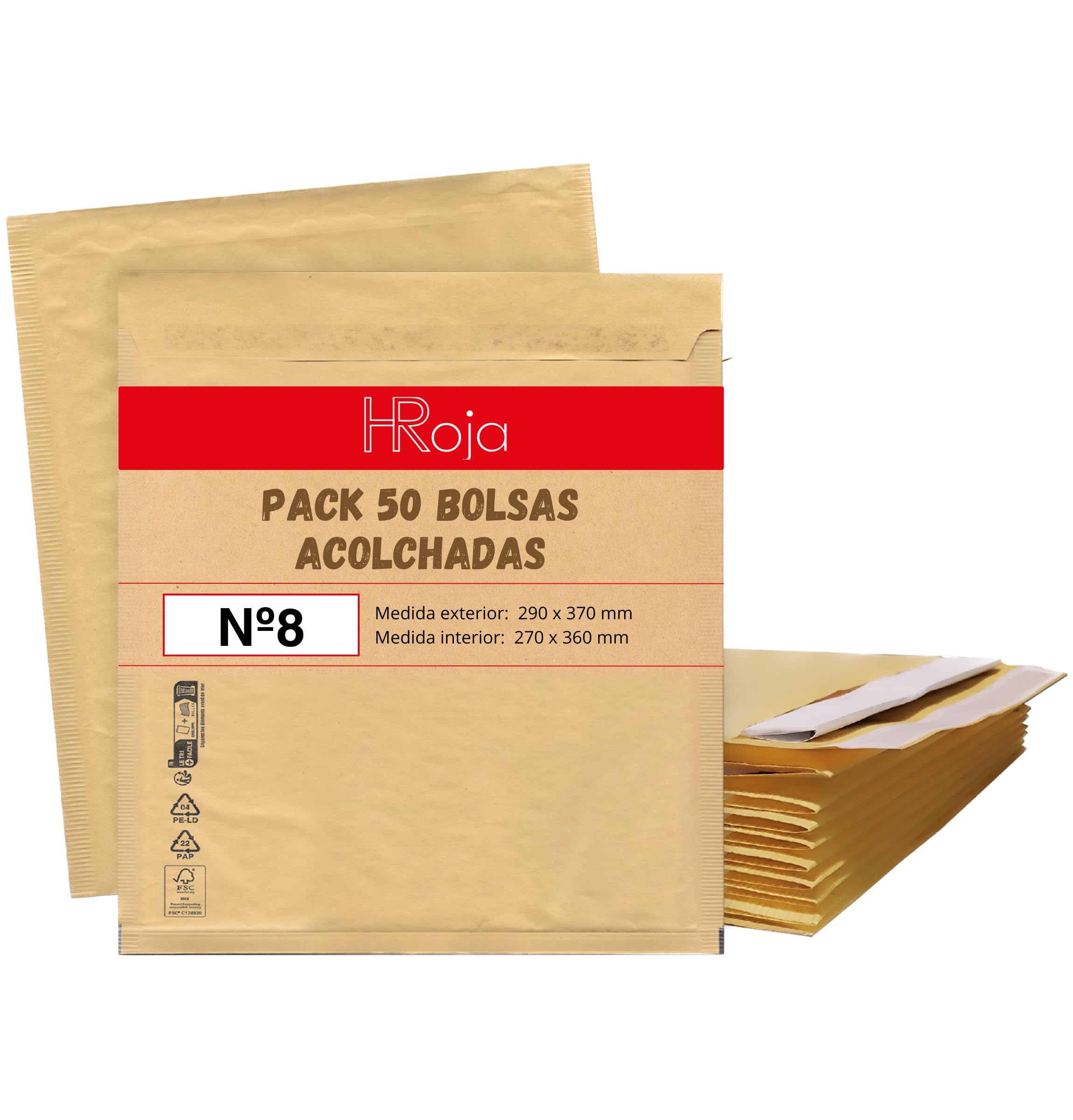 Caja Postal Ecommerce Con Cierre Adhesivo (Marrón Y Blanco - 320 X 320 X 200 Mm - 36 Uds