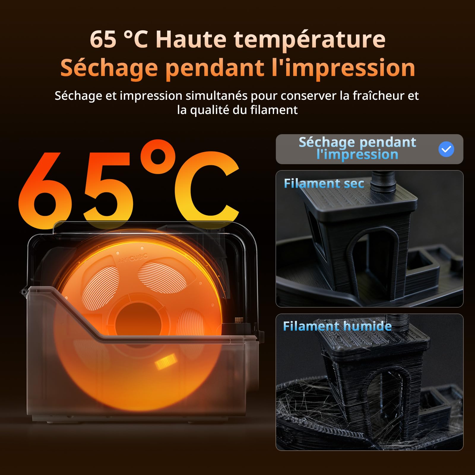 Anycubic ACE 2 Pro Imprimante 3D, Non Compatible avec l'ACE Pro, Meilleure régulation de l'humidité, Prise en Charge de l'impression Multicolore pour Kobra X, Kobra S1 et Kobra S1 Max