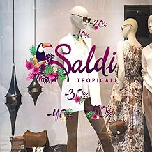 kina - UVSD0006 Removable Transparent Window Film for Windows Showcases Shops - Stickers Summer Sale Discounts Occasions - 1 Sheet 100 x 30 cm