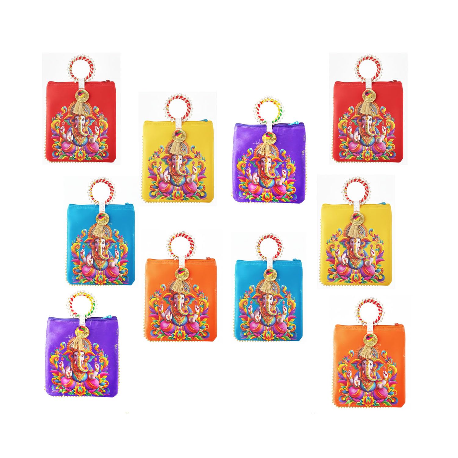 NISKANET Traditional Potli Gift Bags with Zip Closure & Bangle Handle| Return Gift Bags for Weddings, Pooja, Baby Shower, Housewarming, Festivals, Functions & Daily Use-picture-35