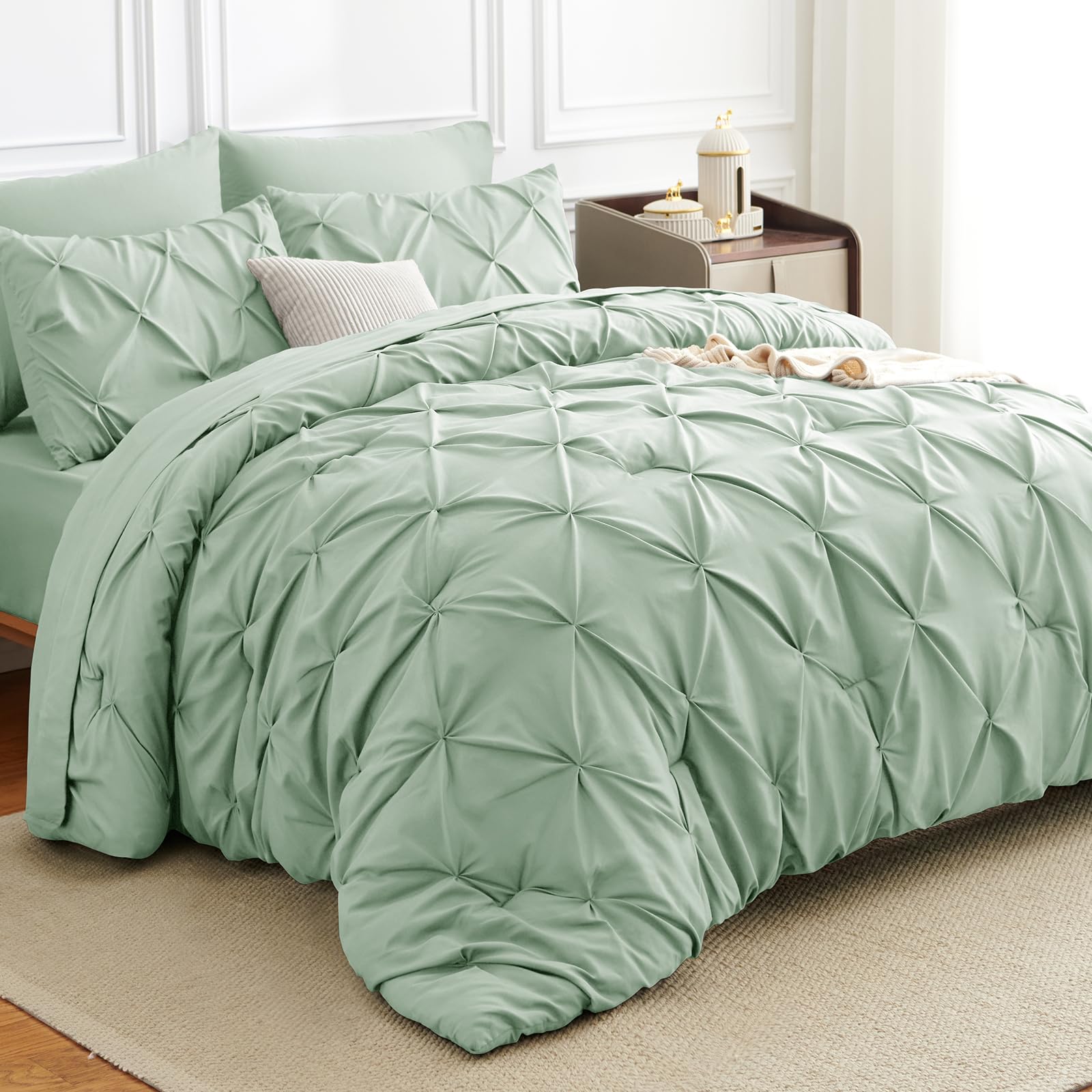 FLYMME Set di biancheria da letto matrimoniale, in microfibra