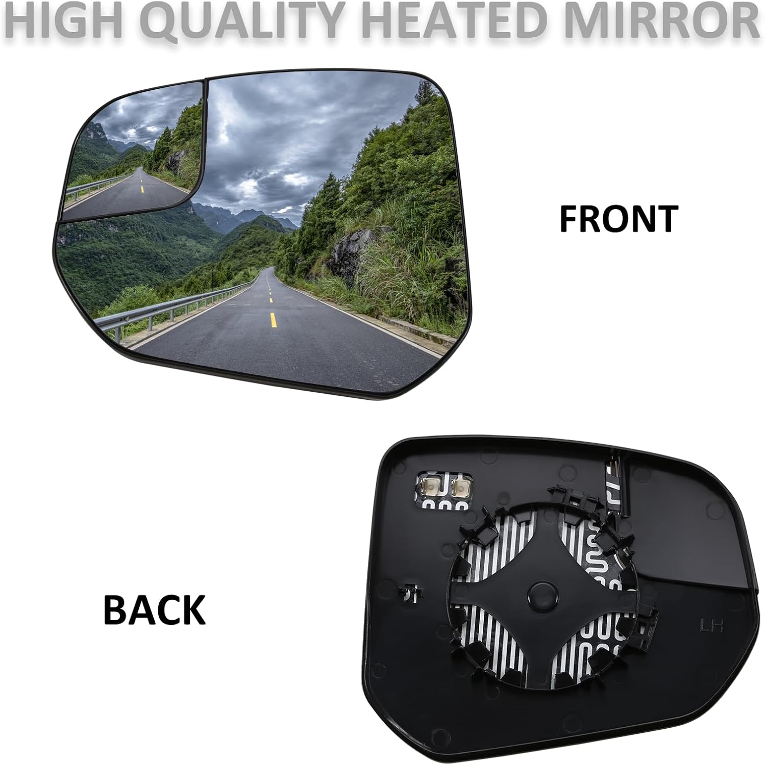 Driver Side Mirror Replacement for Ford Transit Connect 2014 2015 2016 2017 2018 2019 2020 2021 2022 - Left Side Mirror Glass, Rear View Mirrors Glass with Power Heated