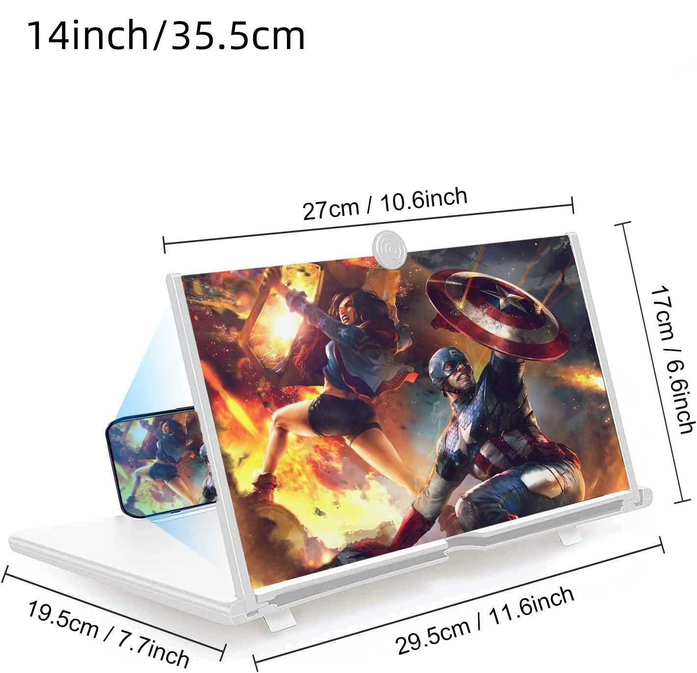 Agrandisseur D'écran Lucerbern 14 Pouces - Loupe 3D HD Anti-lumière Bleue - Pour Films Et Jeux