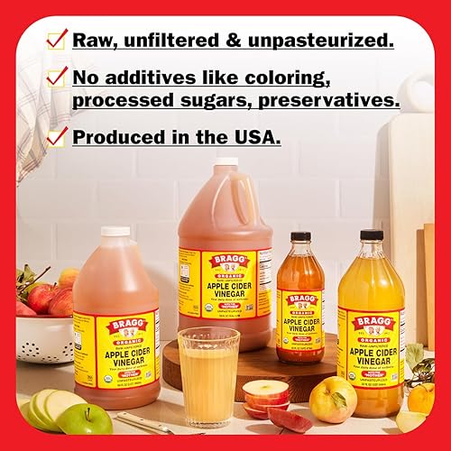 Miniatura 9 de Bragg Vinagre de sidra de manzana orgánico crudo sin filtrar con la madre 128 onzas
