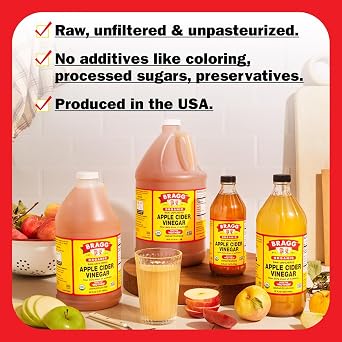 Bragg Organic Apple Cider Vinegar with the Mother - 1 gal (128 fl oz) - Raw and Unfiltered