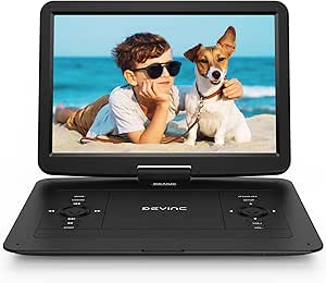 DEVINC 17.9" Portable DVD Player with 15.6" HD Swivel Screen, Support Multiple DVD CD Formats/USB/SD Card/Sync TV, 6 Hours Rechargeable Battery, Car Charger, Remote Control, Region Free asin的图片