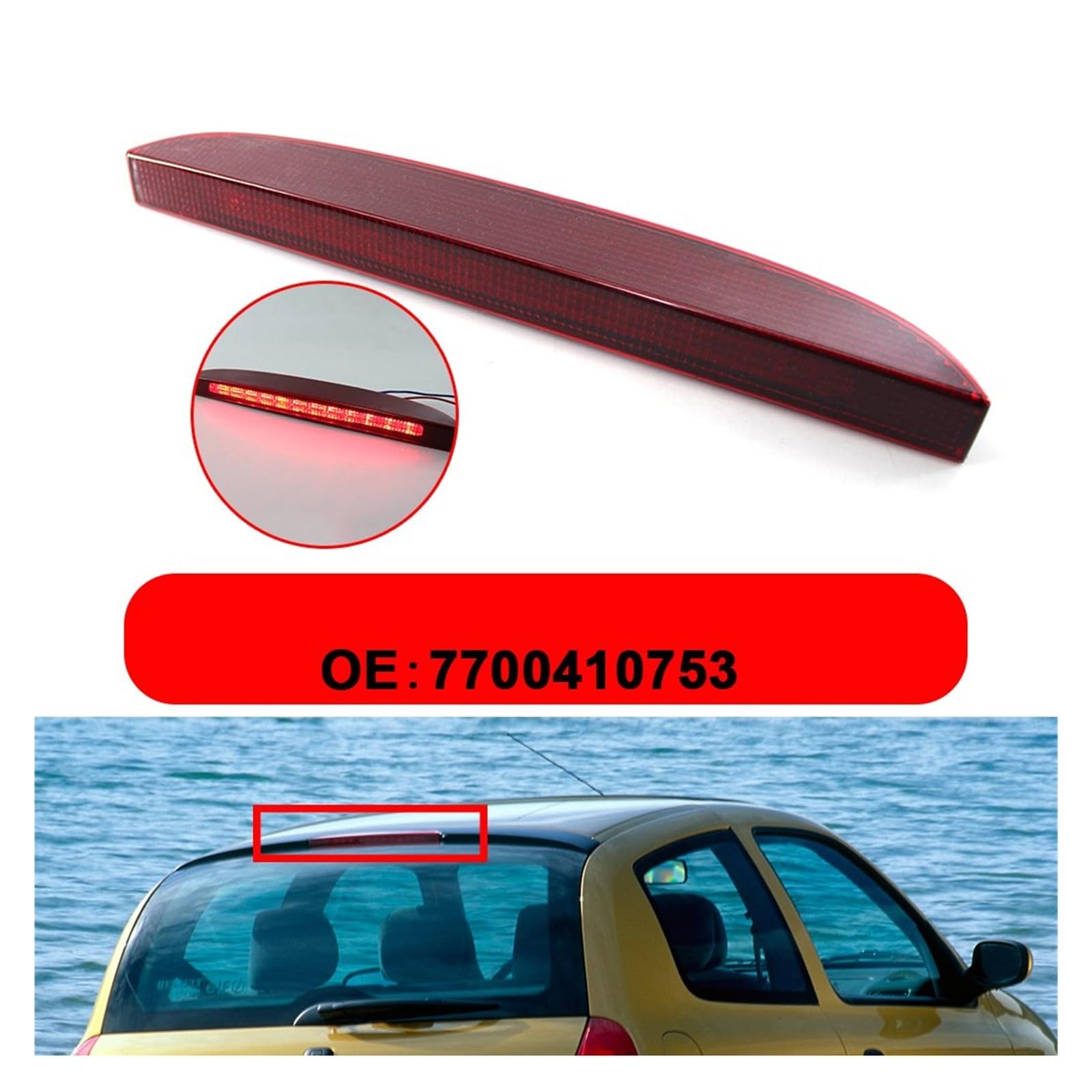 Terza Luce di Stop Posteriore, Terza Luce di Stop Posteriore, per Clio 1998-2005, luci di Segnalazione di parcheggio per Auto, promemoria e avvertenza