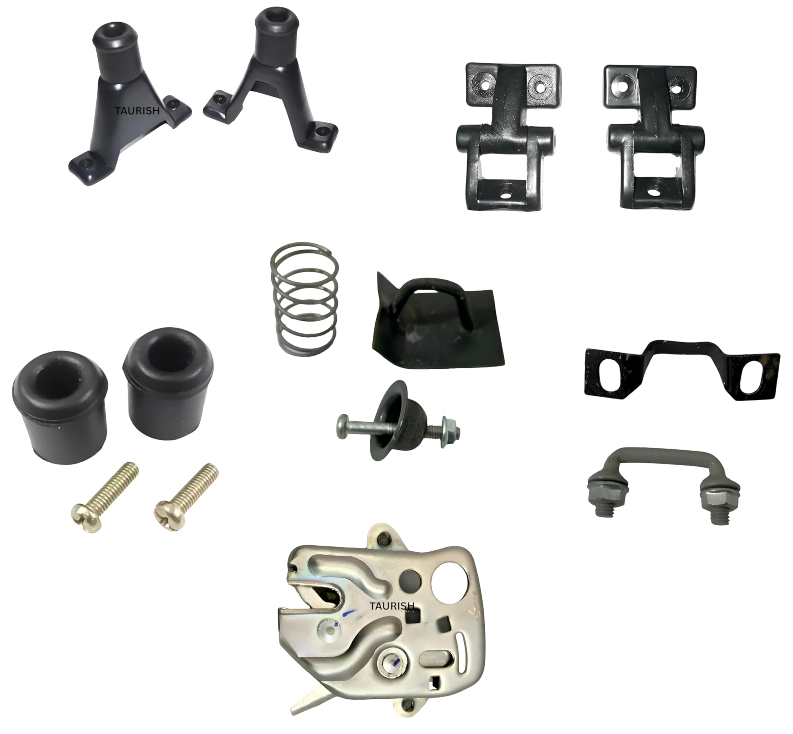 Kit de pièces de pare-chocs pour Suzuki Samurai SJ410 SJ413 – Loquet de capot, mécanisme de verrouillage, amortisseurs, butées, jeu de charnières de pare-brise
