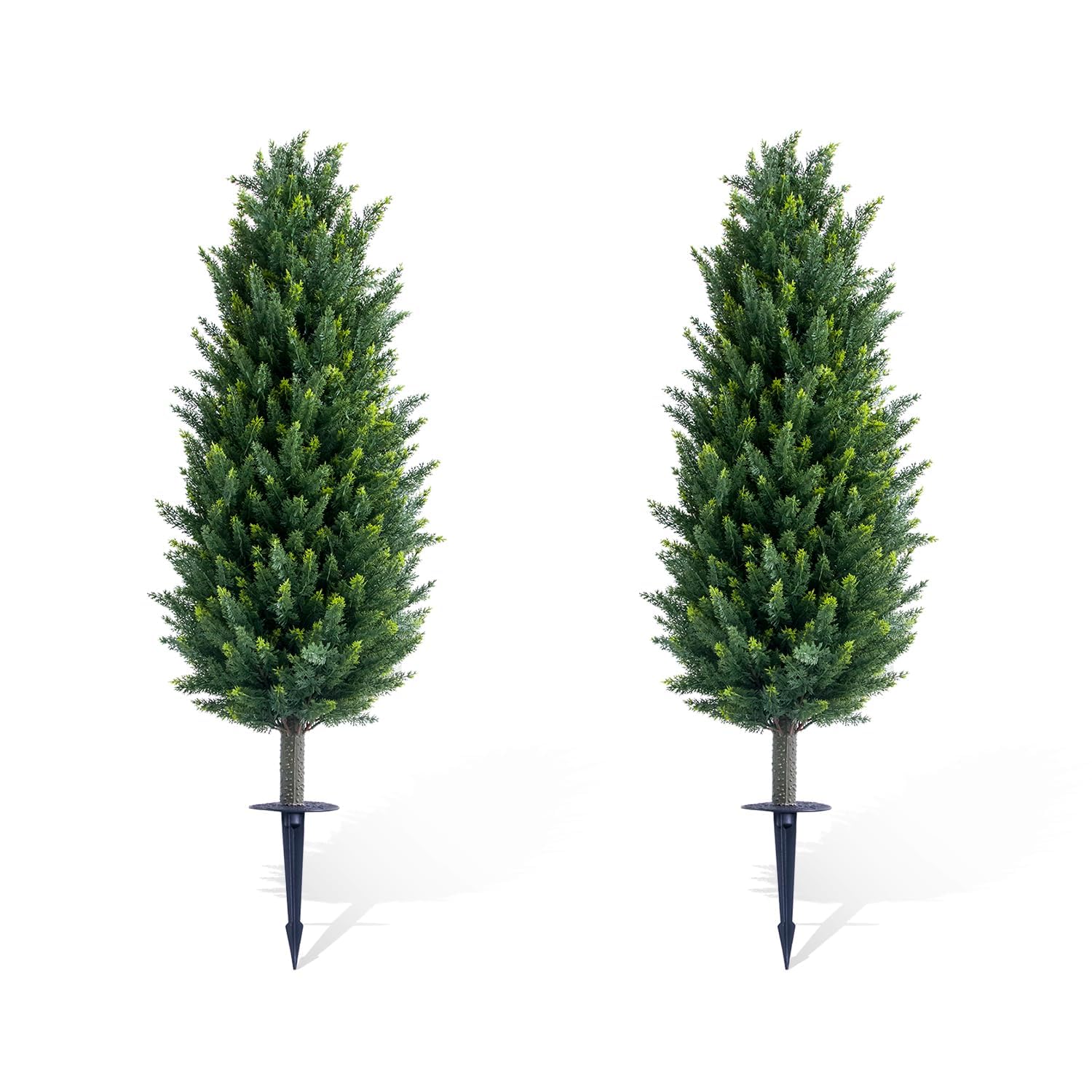 Aptliton Cedar-2Pcs 2Pcs Artificial Topiary Cedar Trees, Uv Resistant Fake Plants Greenery With Ground Spikes, Realistic Indoor Outdoor Artificial Plants For Patio, Garden, Porch, Office Christmas Home Décor