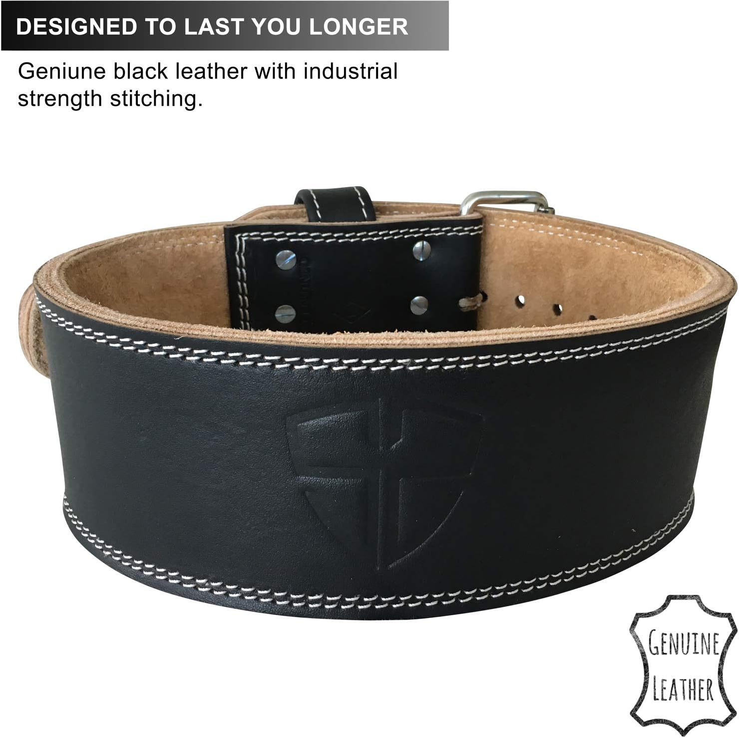 Steel Sweat Weight Lifting Belt - 4 Inches Wide by 10mm - Single Prong Powerlifting Belt That's Heavy Duty - Genuine Cowhide Leather - XX-Large Texus