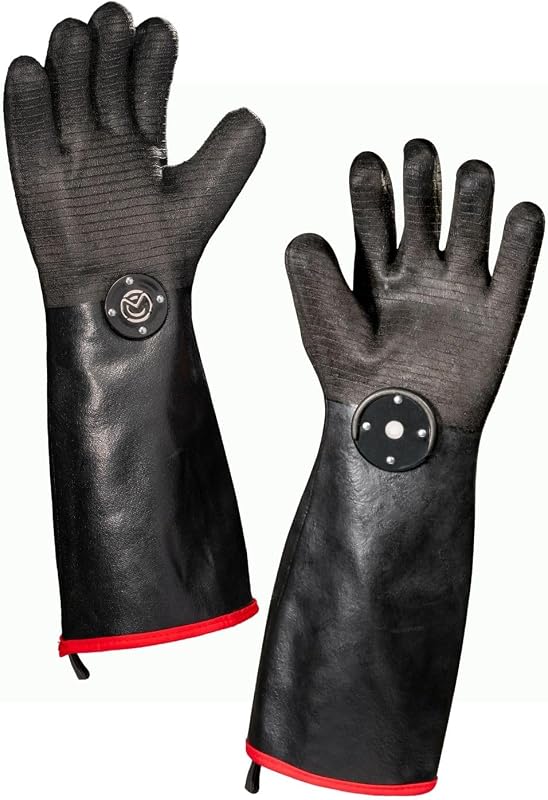 Freedom BBQ Gloves 932°F Heat Rated Magnetic EZ On Off Safety Clips Waterproof for Grills Smokers Fryers Ovens