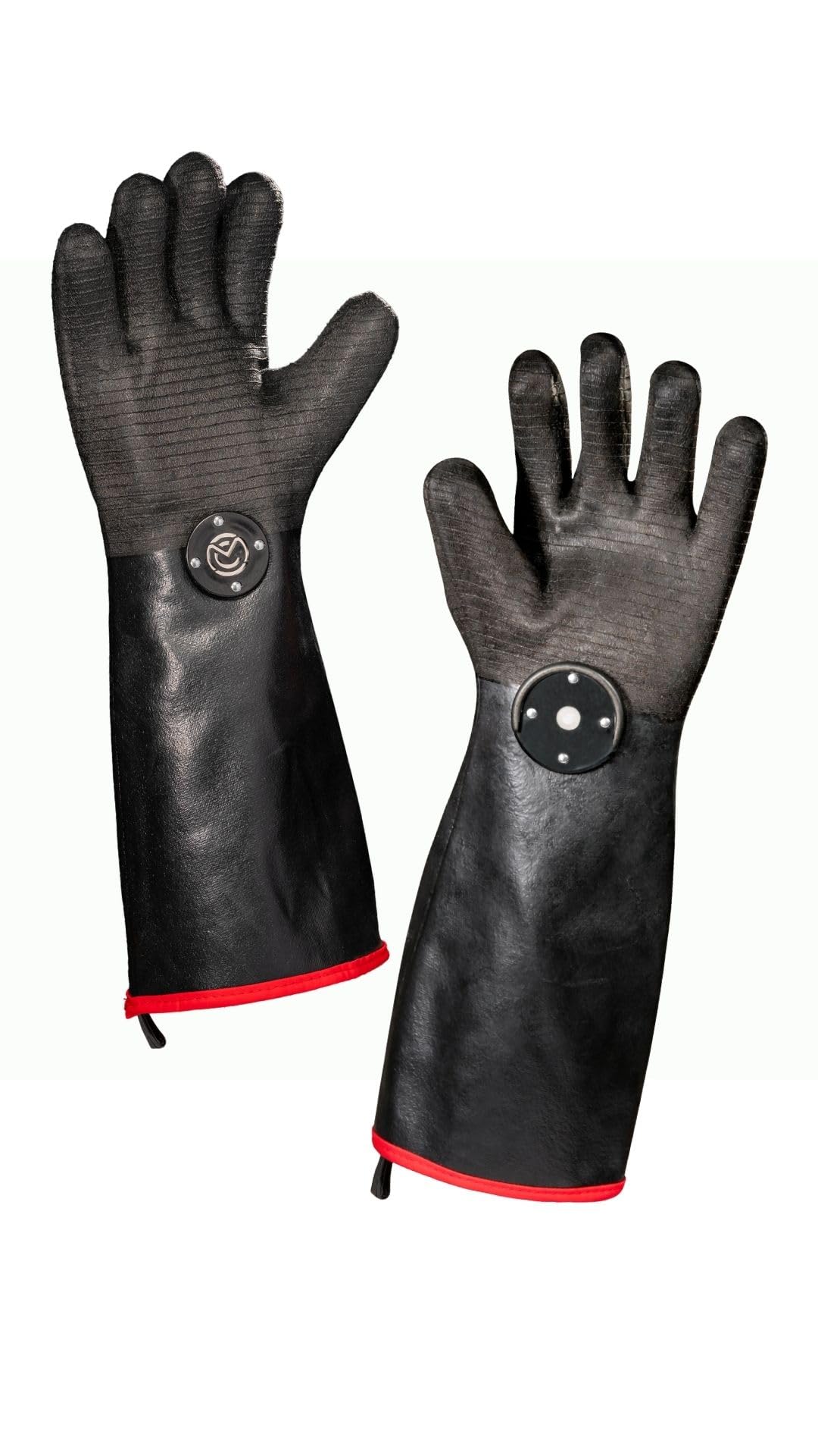 MagneCHEF Freedom - Guantes para barbacoa – Guantes de neopreno extremadamente resistentes al calor a 500.0 °C con puños de 18 pulgadas de largo, clips de seguridad magnéticos de liberación rápida