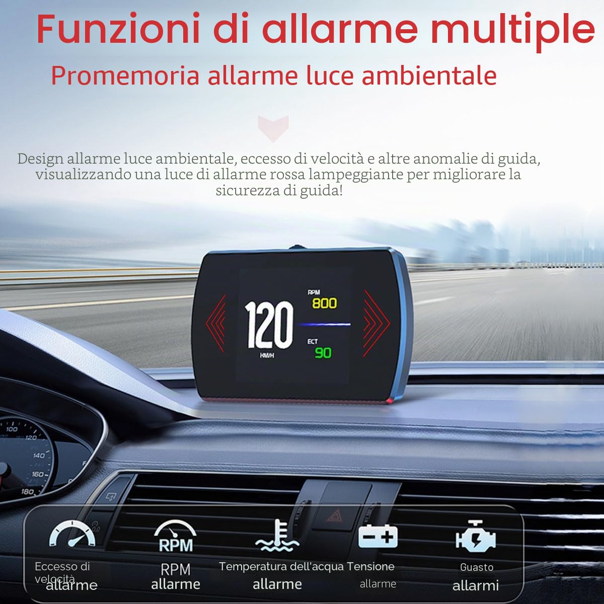 P12 5.8 TFT OBD2 Hud Head Up Display Digital Car Speed Proiettore di bordo OBD2 Tachimetro parabrezza Projetor
