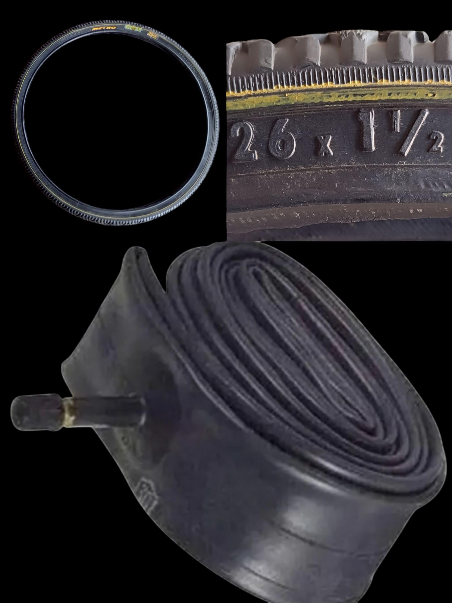 Metro Bicycle Inner Tube Tyre,26 x 1.5 Inch Size, Black, Schrader Valve-image-9