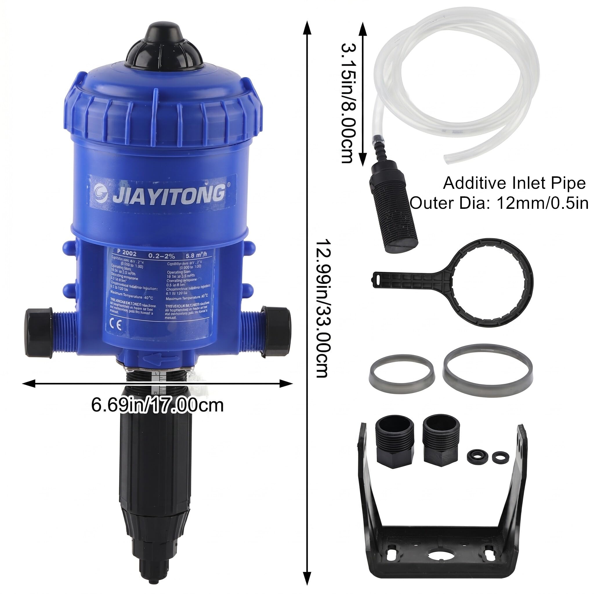 Duokon Inyector de Fertilizante Ajustable 0,2% -2%, dispensador automático de Fertilizante, Dispositivo dosificador dosificador para Ganado de jardín