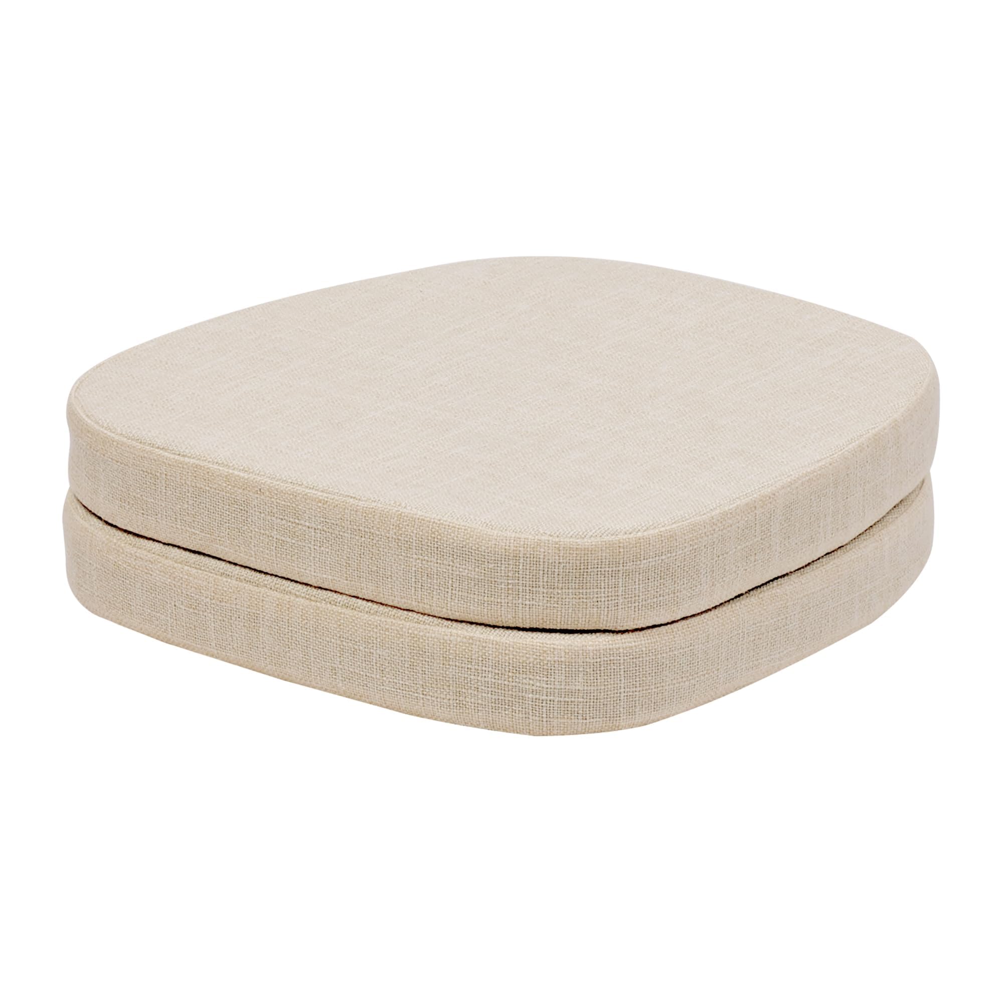 baibu 2-Layer Memory Foam Metal Dining Chair Pads, 14 x 14In, 2 Pack, Beige