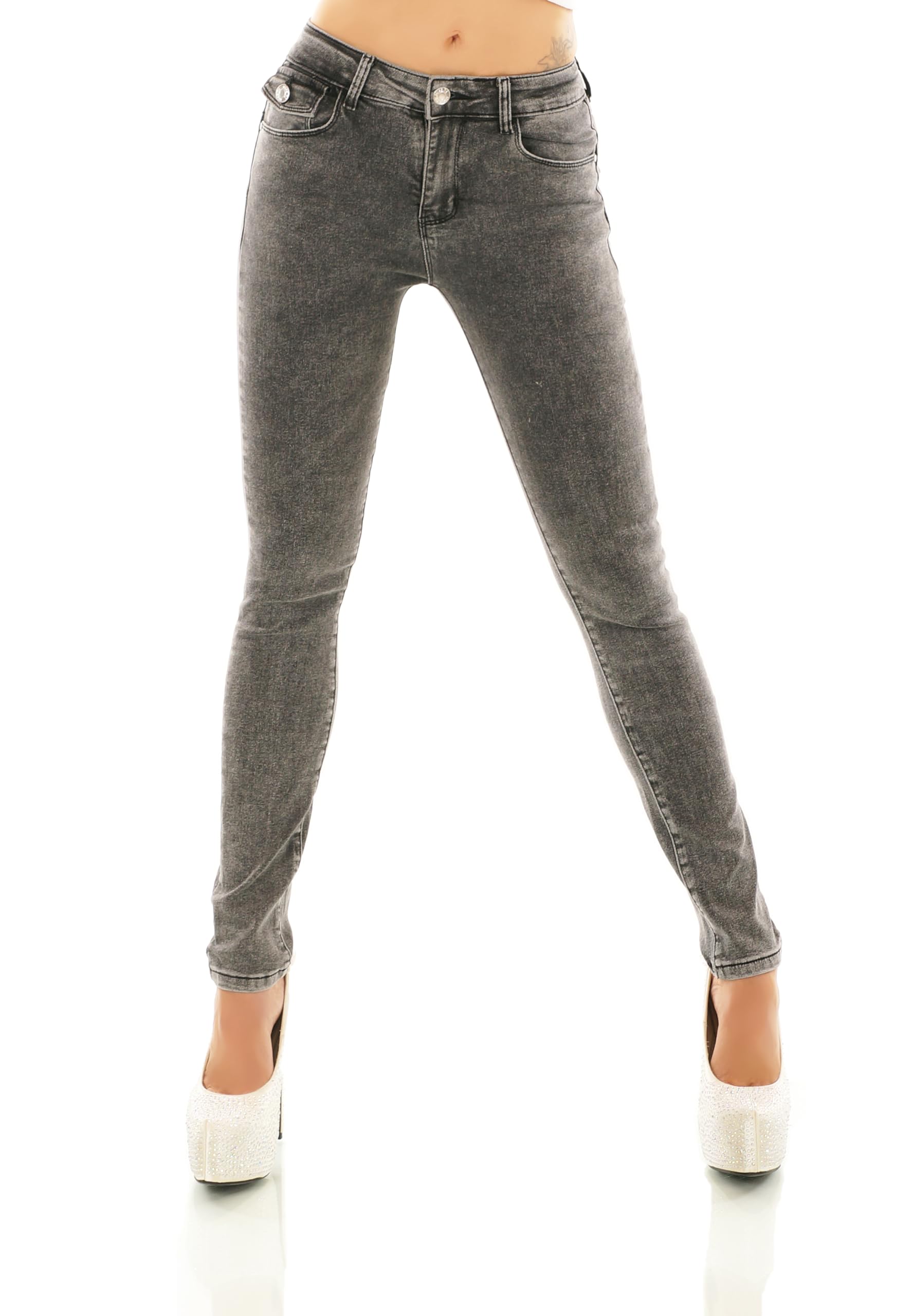 Pantalones vaqueros push up sexy para mujer, pantalones pitillo con bolsillos plegables, corte ajustado, elásticos, XS/34 - XL/42