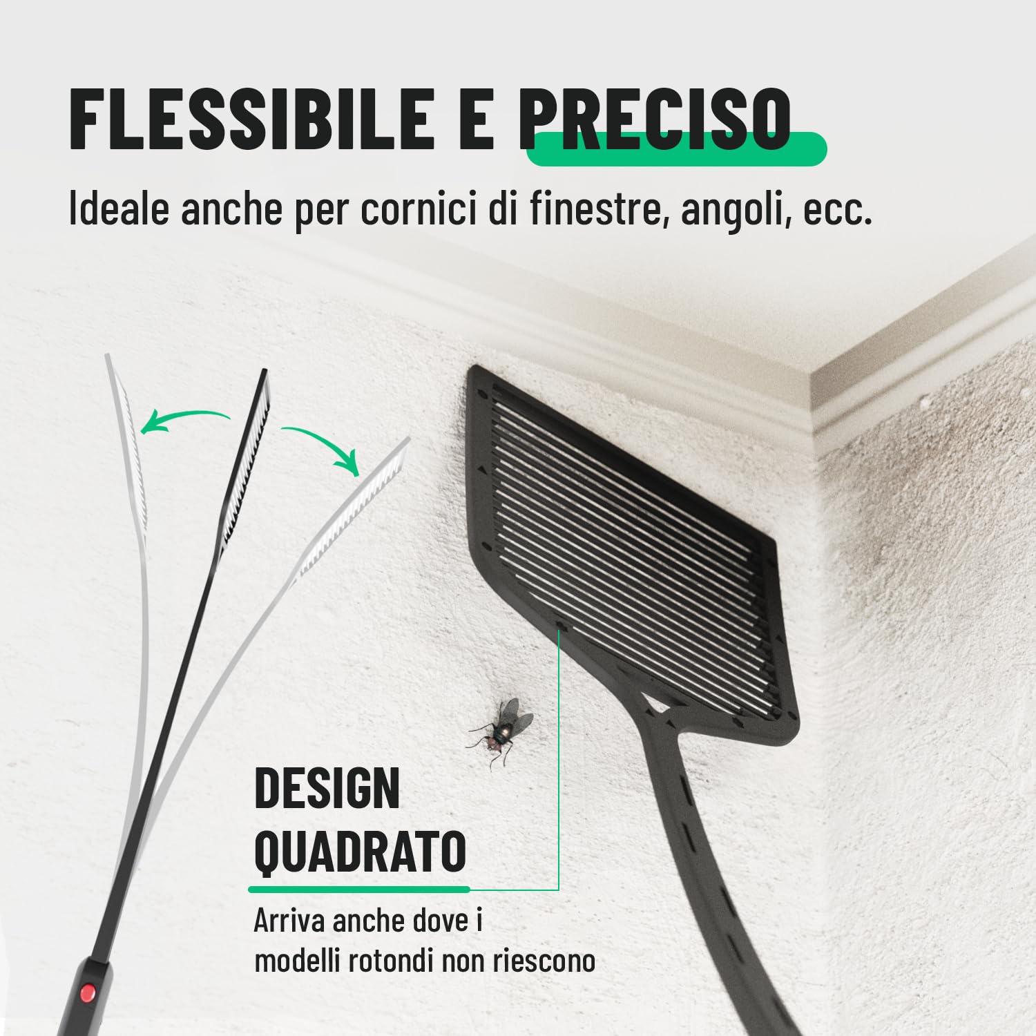 greate Racchetta Zanzare Elettrica con Batterie incluse - Plastico Racchetta Elettrica per Zanzare - 2500V