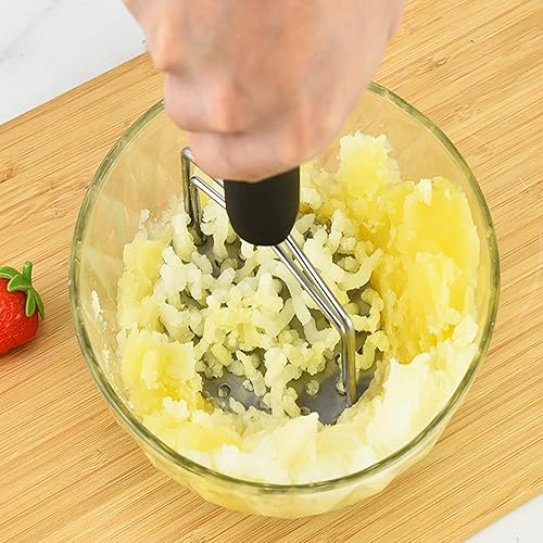 Miniatura 7 de Triturador de patatas de acero inoxidable, cortador de patatas, mano trituradora de patatas, herramienta de cocina trituradora, máquina para