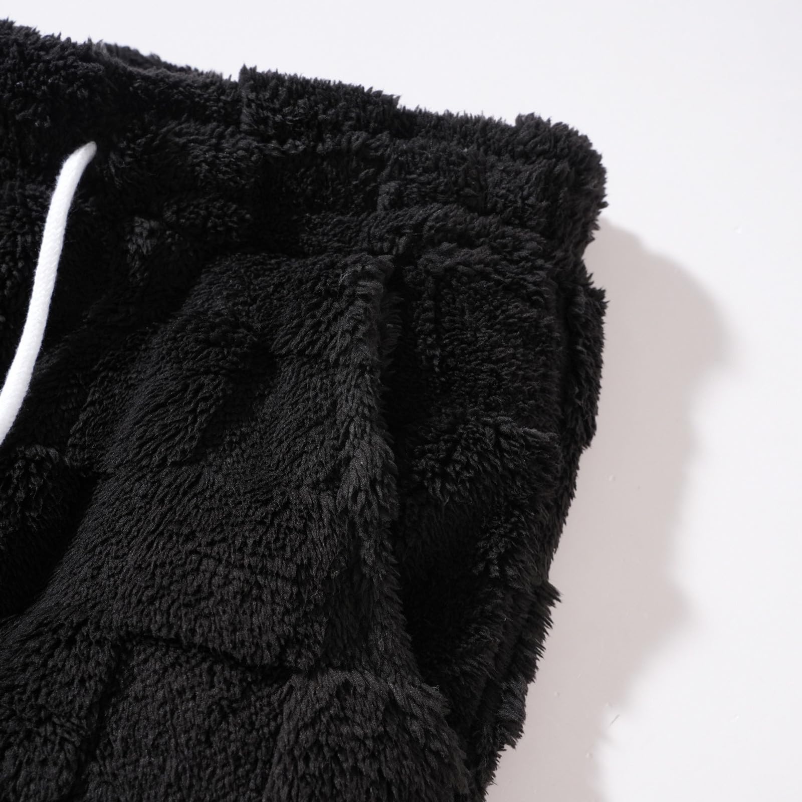 Generisch Fleece Herren Pyjama Anzug Warm und Bequem Hausanzug 2-teiliger Freizeitanzug mit Kapuzen Sweatshirt Hose Winter Dicke Schlafanzug Plüsch Zweiteiliger Schlafanzüge Flauschiger Set