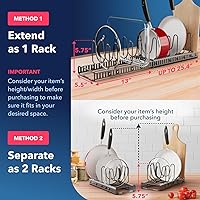 Vista 18 de Better Things Home 14+ Dual Pan and Pot Lid Organizer Rack Set for Cabinet - Includes 1 Large Rack & 1 Compact Rack for Bakeware, Lids & Pans