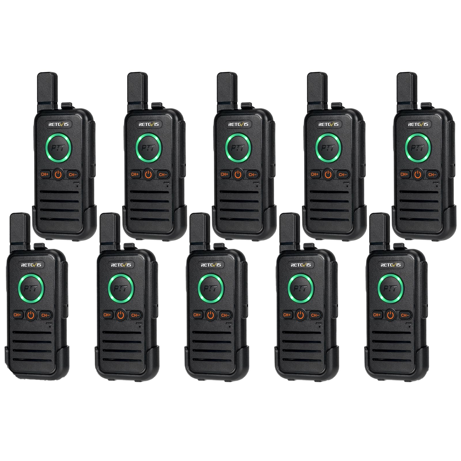 Retevis RB645 Walkie Talkie for Adults,PMR446 2 Way Radios with Dual PTT Simple Version, USB-C Charging, Vox