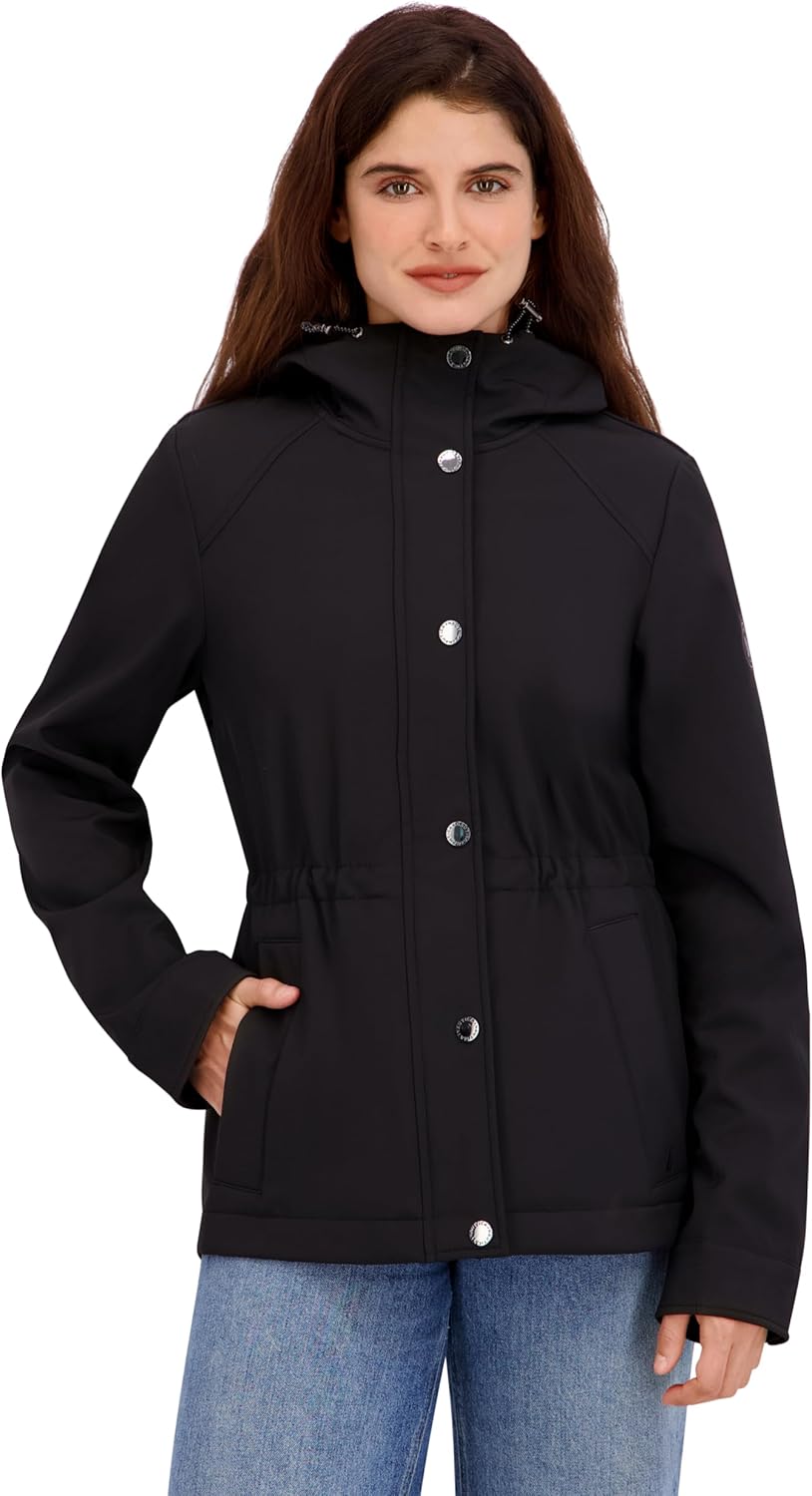 Nautica Women's Softshell Jacket– Water-resistant, Wind-resistant Transitional Coat, Adjustable Waist