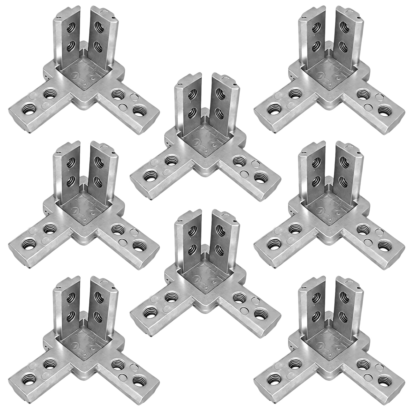 8 Stück Aluminiumprofil 30x30 Verbinder, 3-Wege Eckverbinder, 3,0 x 3,0 cm 3-Dimensionaler Eckverbinder mit Schrauben, Achtloch für stabile Verbindung
