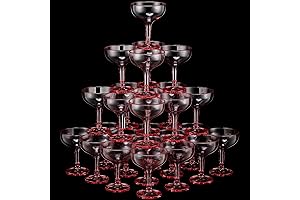 Zopeal Pink Margarita Glasses Plastic