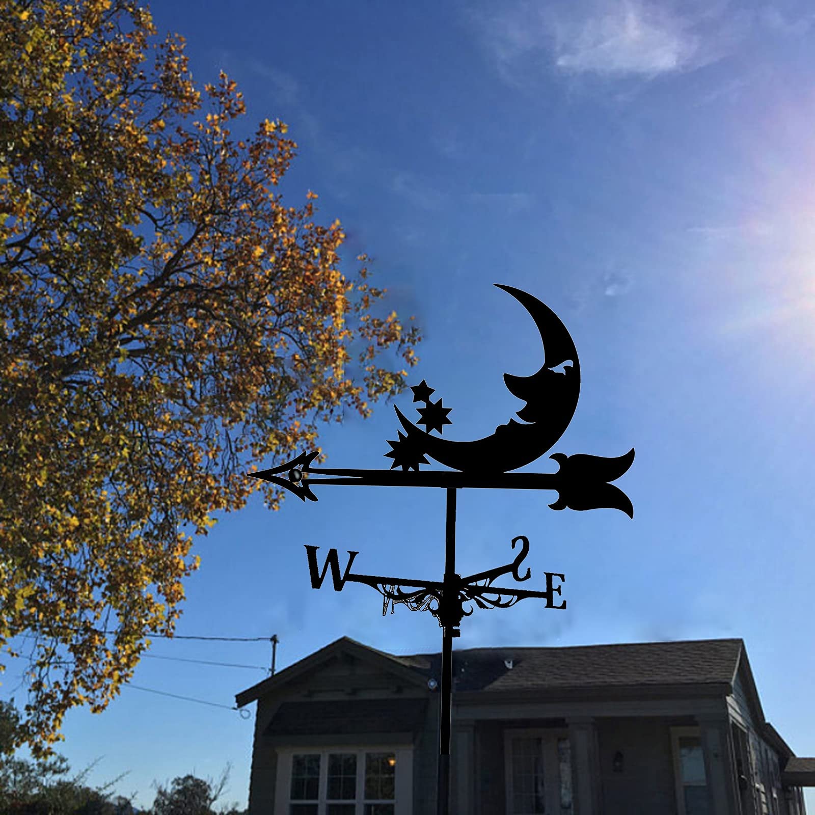 Metalen windwijzer voor buiten daktuin tuindecoratie, koe en kalf windwijzer met windrichting boerderij scène thuis buiten ambachten ornamenten Metalen windwijzer voor buiten daktuin tuindecoratie, koe en kalf windwijzer met windrichting boerderij scène thuis buiten ambachten ornamenten
