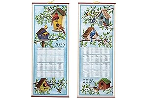 Charming Birds Wall Calendar 2024: A Delightful 2-Year Scroll Calendar for Nature Lovers