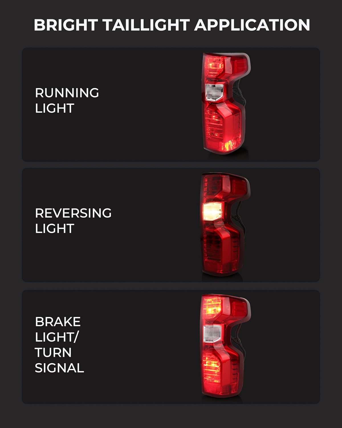 Tail Lights Compatible with 2019-2026 Chevy Silverado 1500 WT/Custom/Custom Trail BOSS/LT/RST 2020-2023 Silverado 2500HD/3500HD WT/LT Taillights w/Bulbs Right Passenger Side GM2801308, 84752979