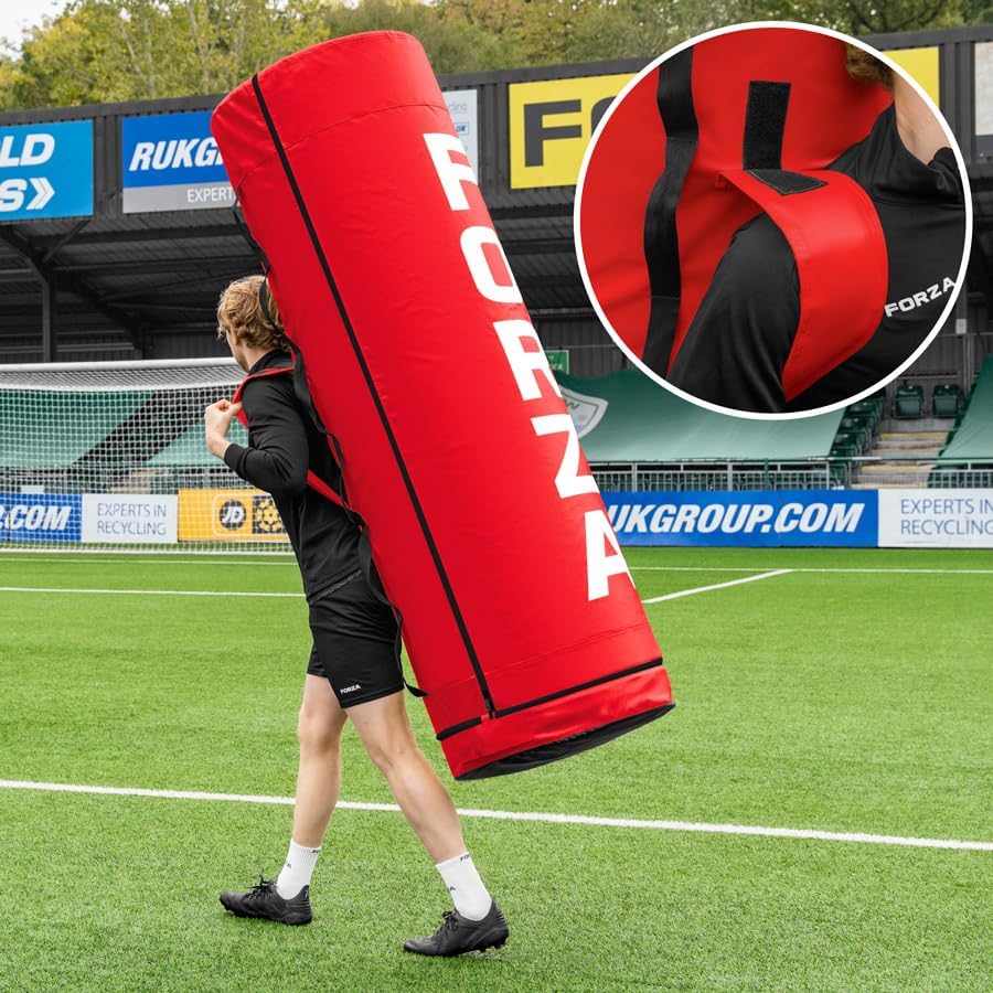 FORZA 3D Foam Mannequin | Full-Size Soccer Training Dummy with Foam Interior – Ideal for Goalkeeper Drills, Set-Pieces & Club Football Training (Yellow/Red/Blue)