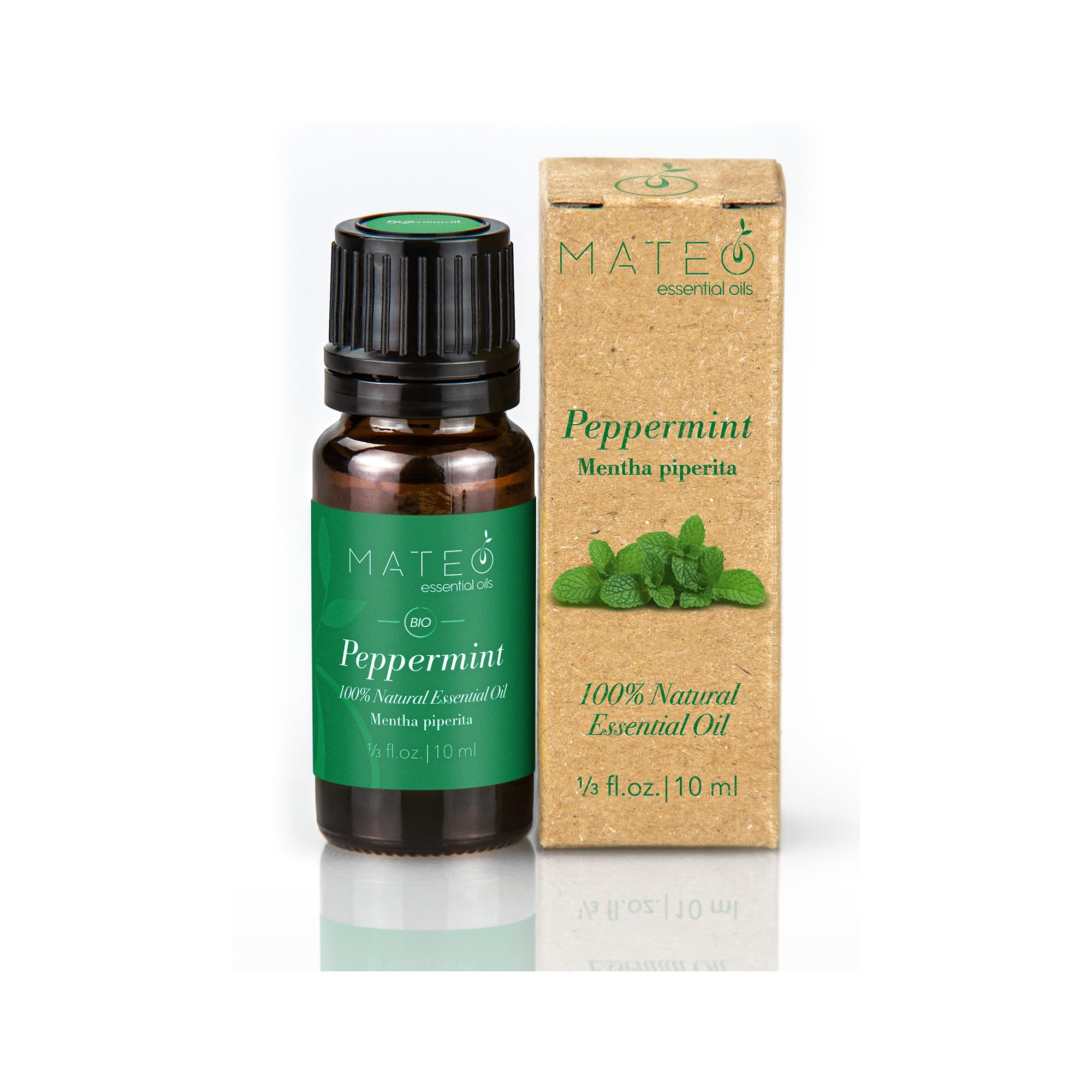 MateoEssentialOils – Olio Essenziale di Menta Piperita 100% Puro & Naturale – Qualità terapeutica – Ideale per Aromaterapia, Diffusori, Massaggi e Cura del Corpo – Effetto Rinfrescante – 10 ml.