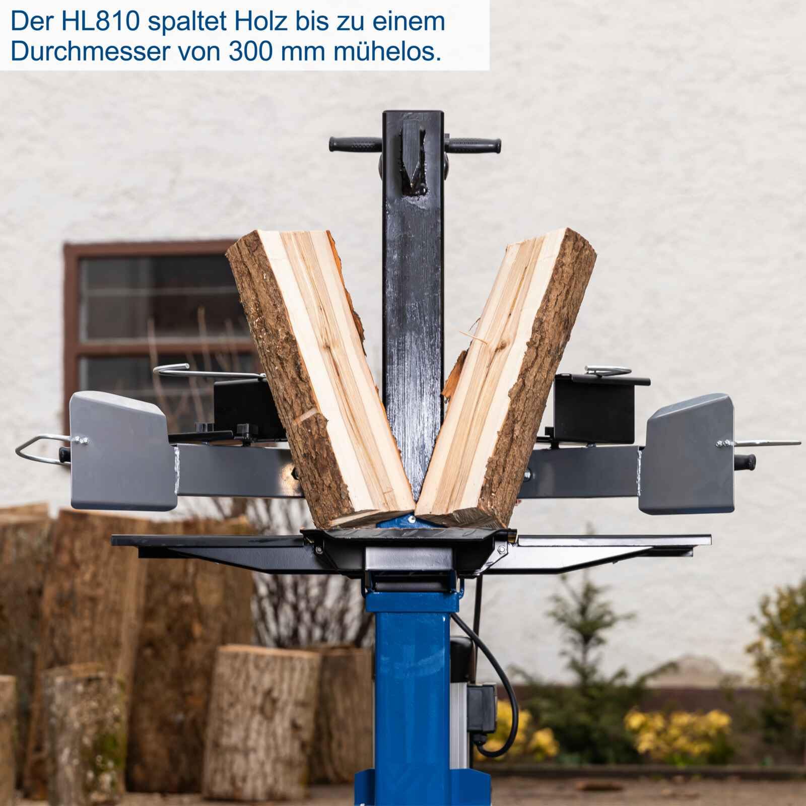 Scheppach Holzspalter stehend HL810 | 8 Tonnen Spaltkraft | 230V 3000W | 550mm Spaltgutlänge | 300mm Spaltgutdurchmesser | Hydraulikspalter Brennholzspalter Kurzholzspalter mit Fahrvorrichtung